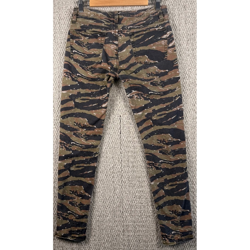 Denim & Supply Ralph Lauren Tiger Stripe Camo Skinny Pants 28 Green Military Zip - Picture 2 of 10
